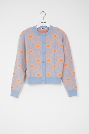 PRINTED CN CARDIGAN SKY BLUE