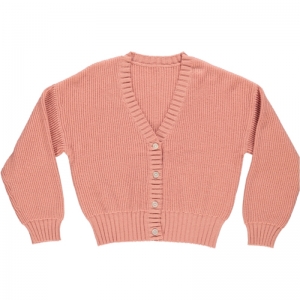 KNITTED CARDIGAN GIRLS 60 DUNE PINK