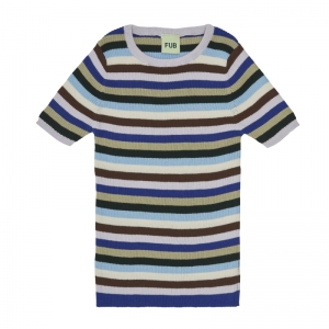 RIB TEE MULTI STRIPE