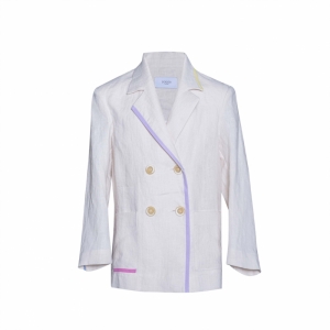 LINEN BLAZER FORGETMENOT WHITE