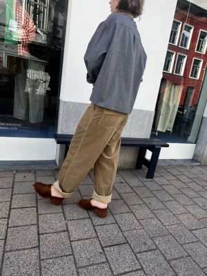 PANTALONE RIB BEIGE