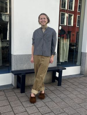 PANTALONE RIB BEIGE